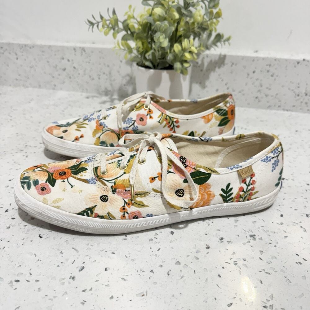Keds X Rifle Paper Co Floral Sneakers Size 10 CP